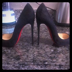 Black Christian Louboutin So Kate suede 120 pumps